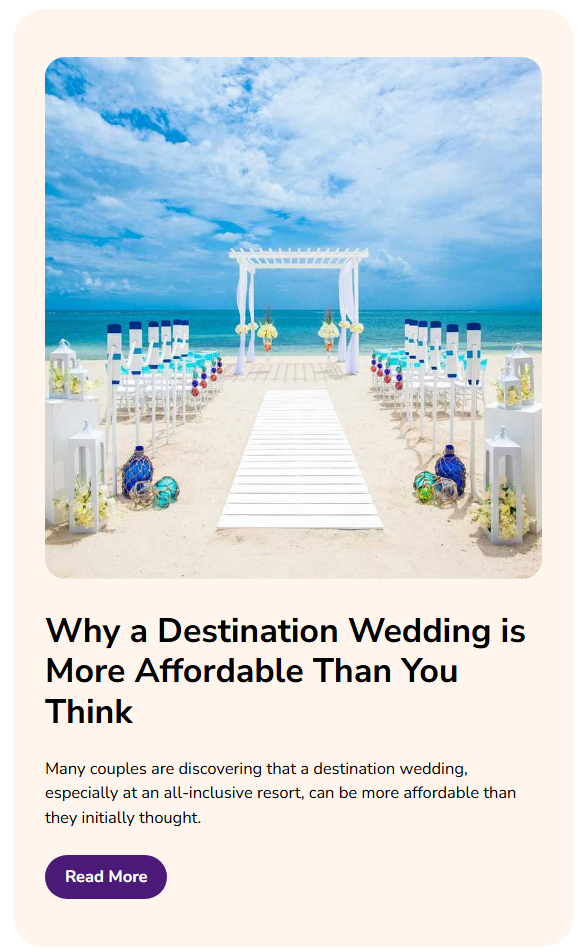 Destination wedding are more affordable than you think