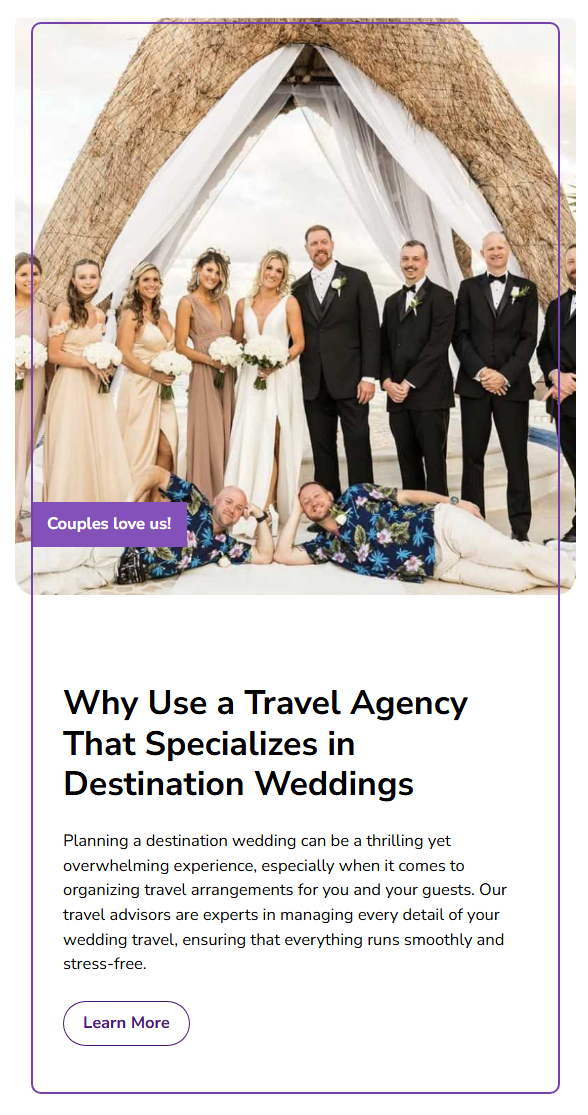 Why use us for a destination wedding